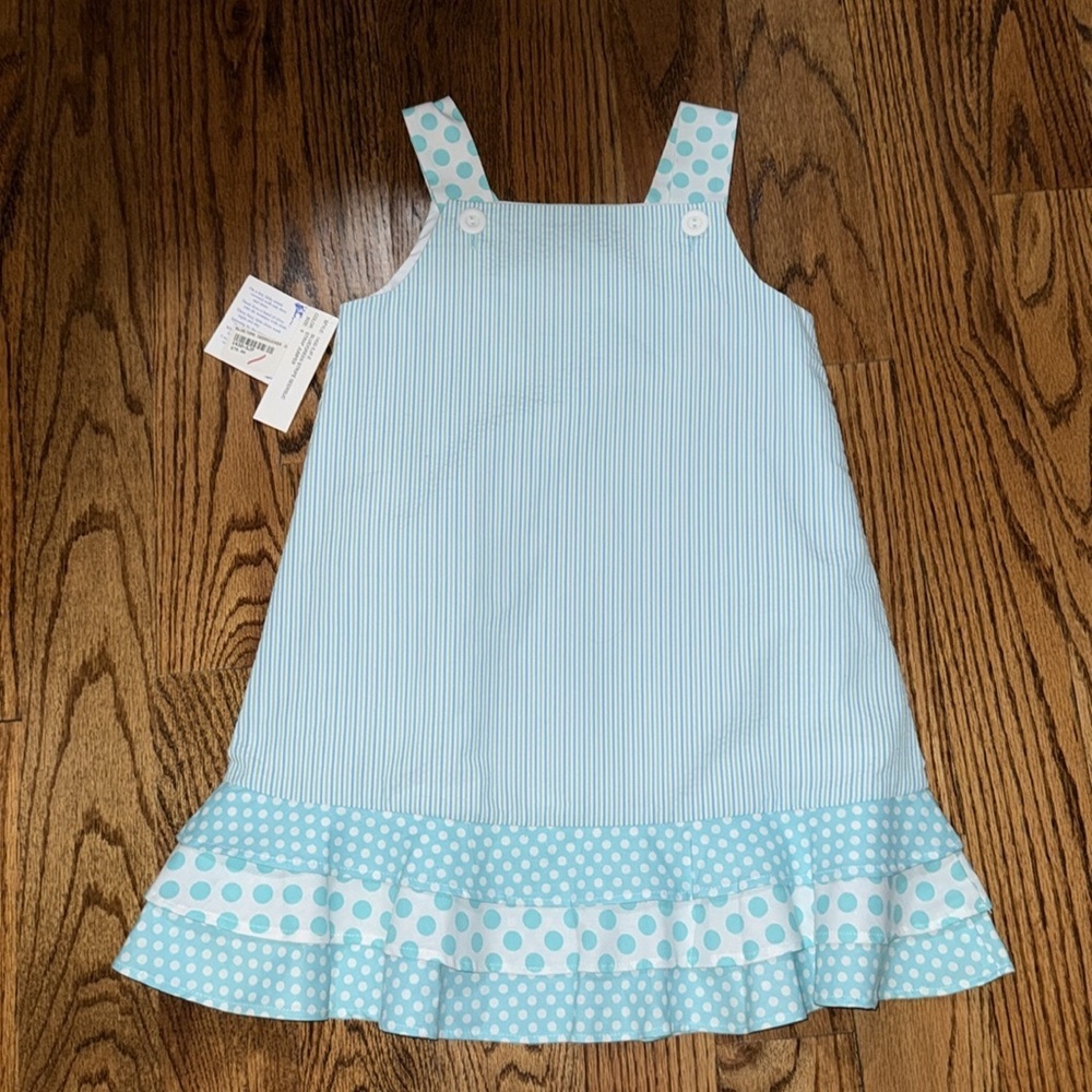 The Bailey boys aqua and white girls jumper size 6 NWT
